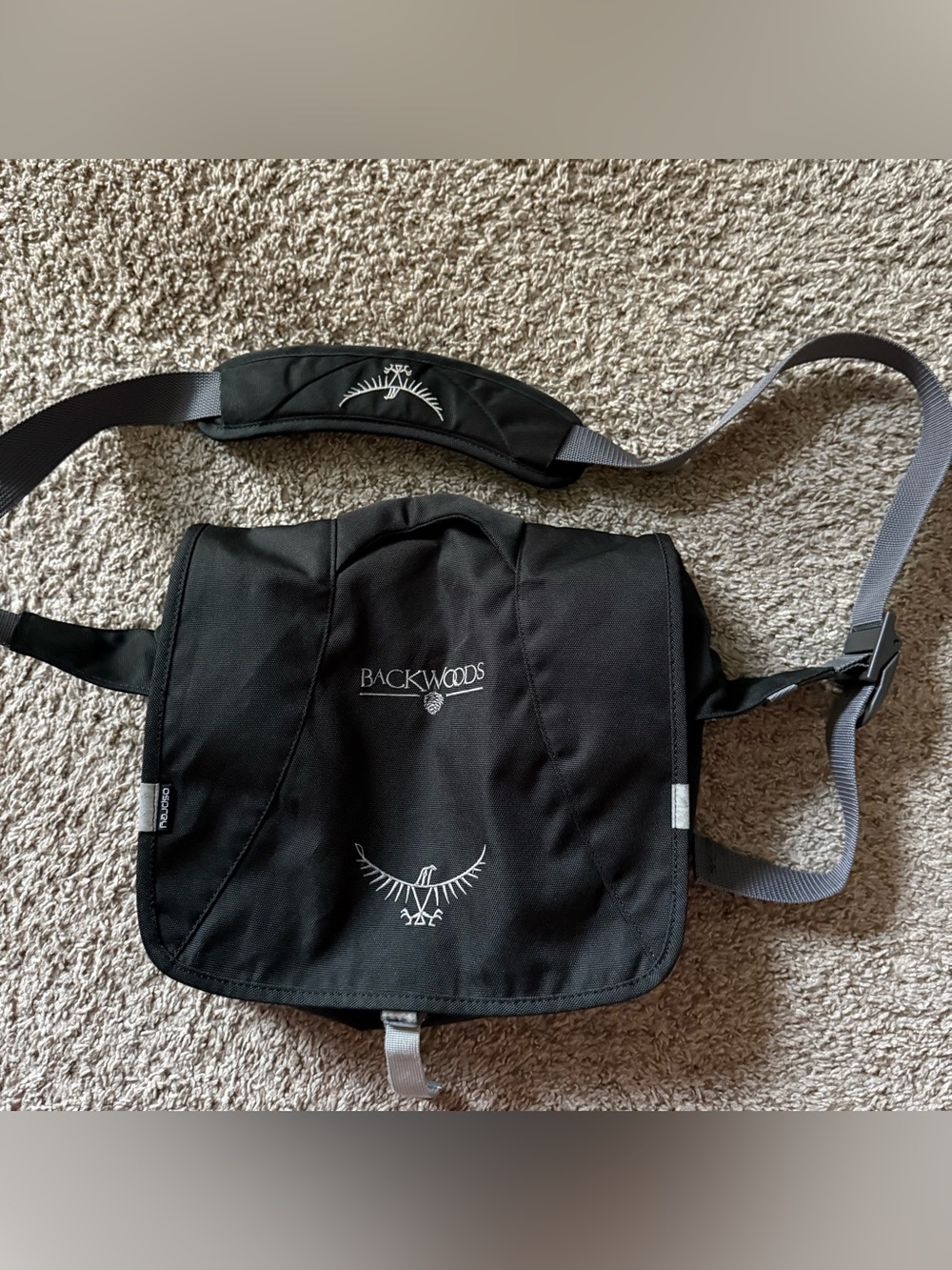 Osprey X Backwoods Black Flapjack Courier Crossbody Messenger Laptop Bag